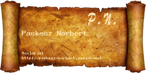 Paskesz Norbert névjegykártya