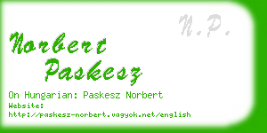 norbert paskesz business card